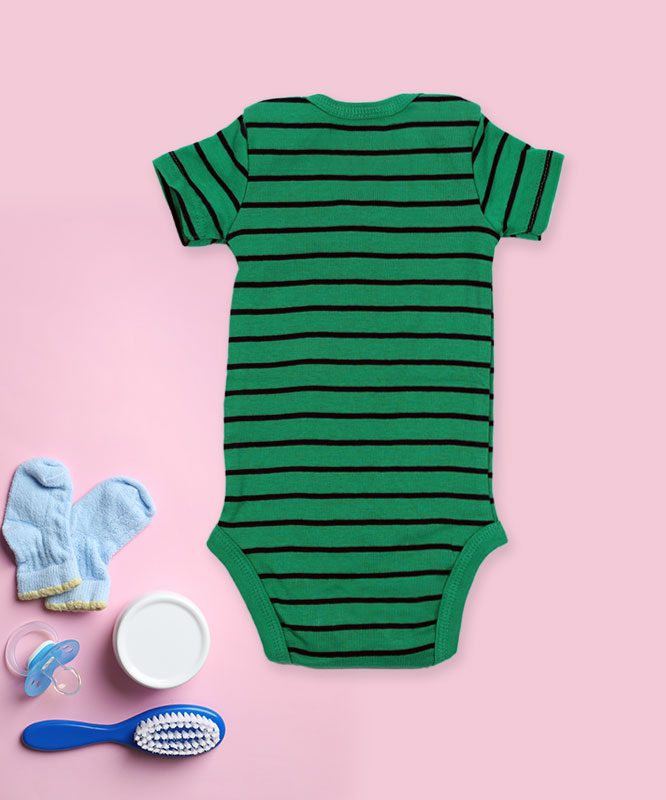 Mommy's Hero Green Stripes Baby Rompers