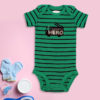 Mommy's Hero Green Stripes Baby Rompers