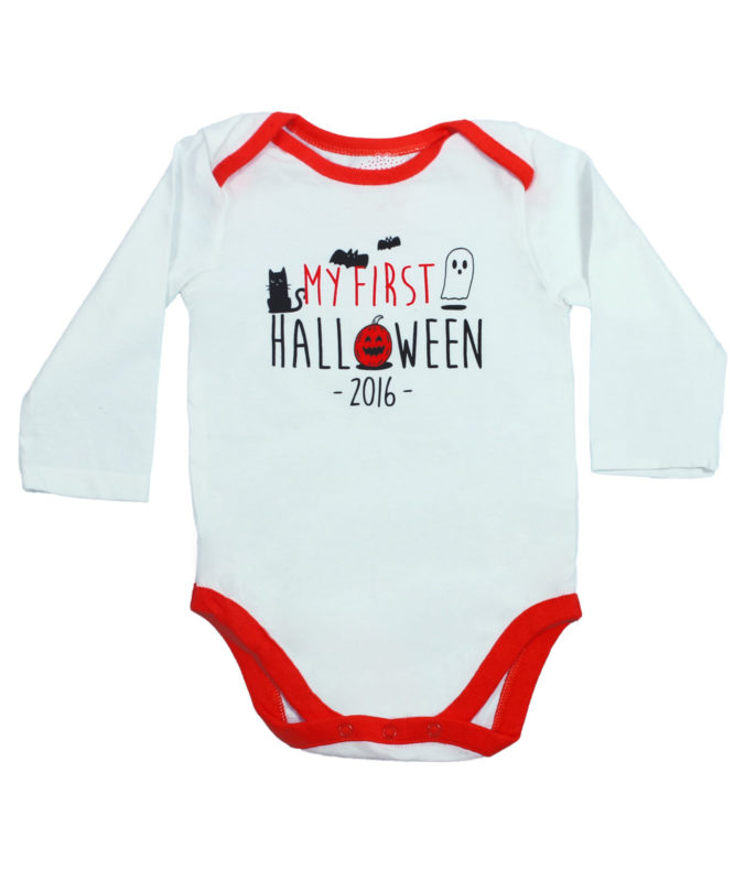 My First Halloween White Baby Rompers