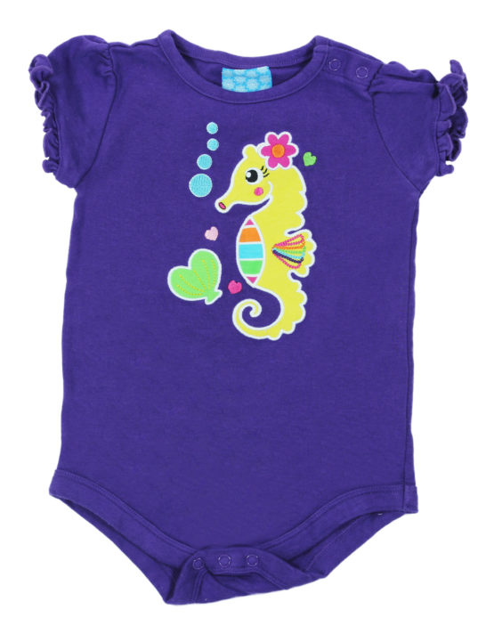 Sea Horse on Blue Baby Rompers