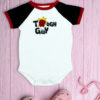 Tough Guy White and Black Baby Rompers