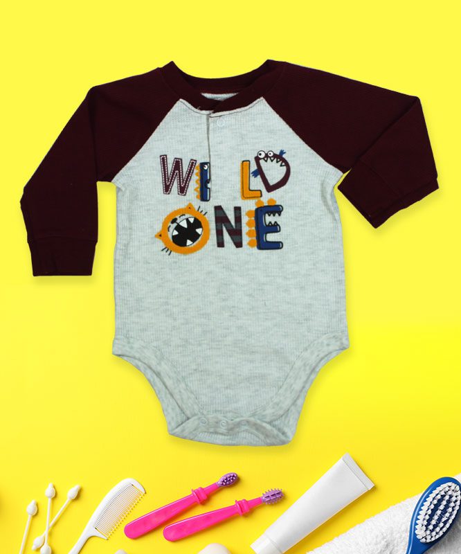 Wild One White and Black baby Rompers