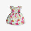 White pink heart printed frock