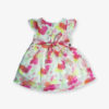 White pink heart printed frock