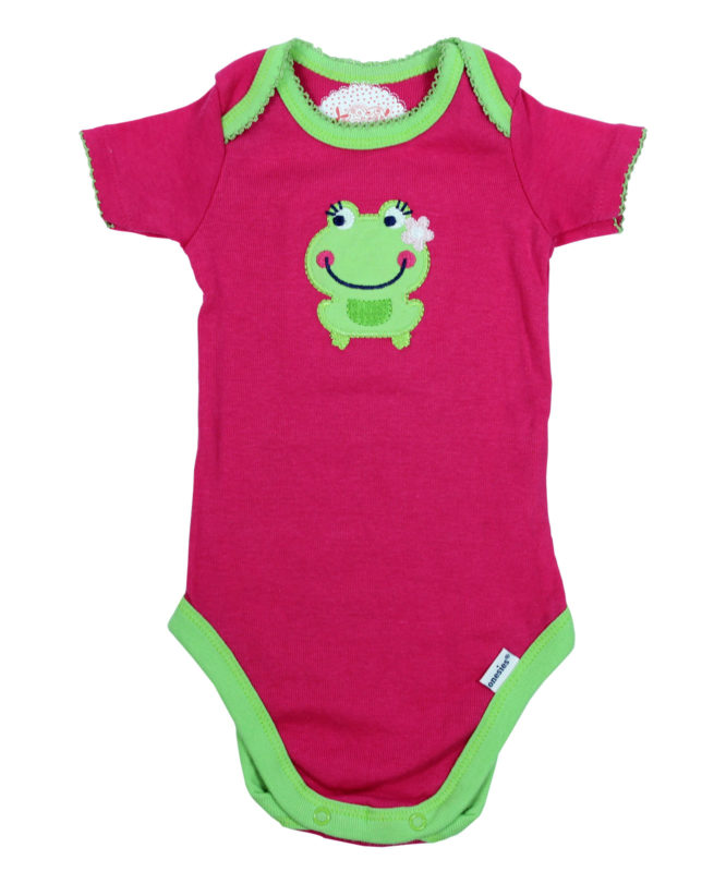 Cute froggy on hot pink rompers