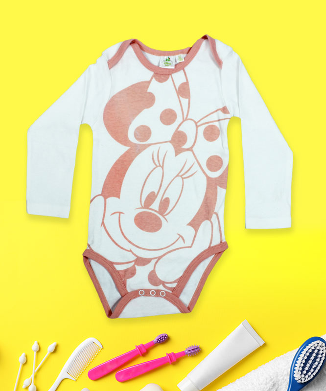 Mickey on white rompers