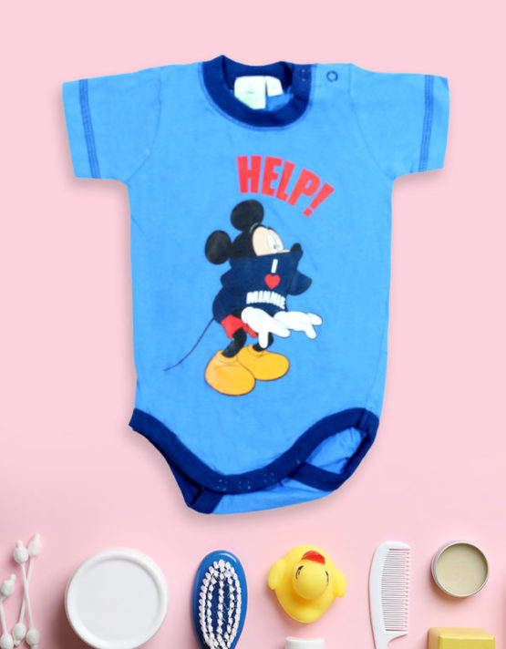 mikey help! on blue romper