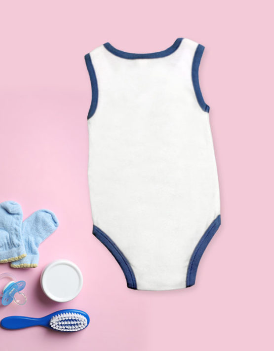 mickey on white and blue romper