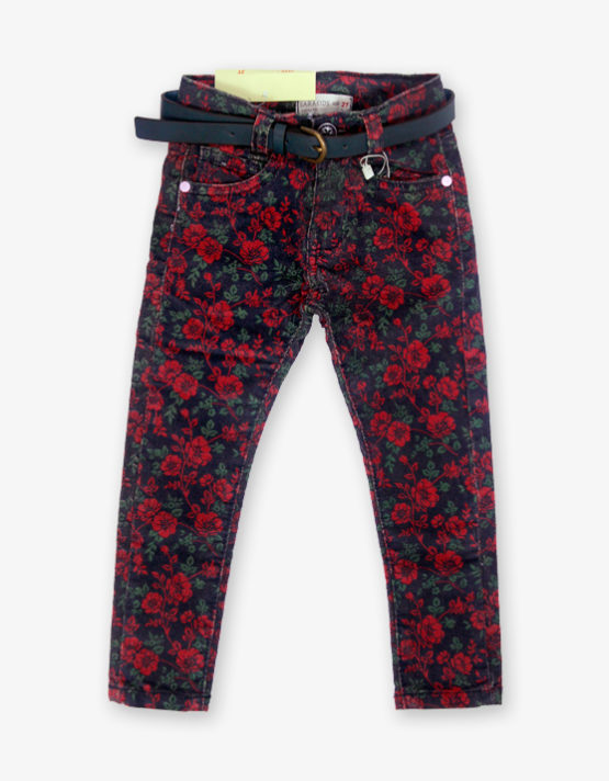 Red Floral Pant for girls