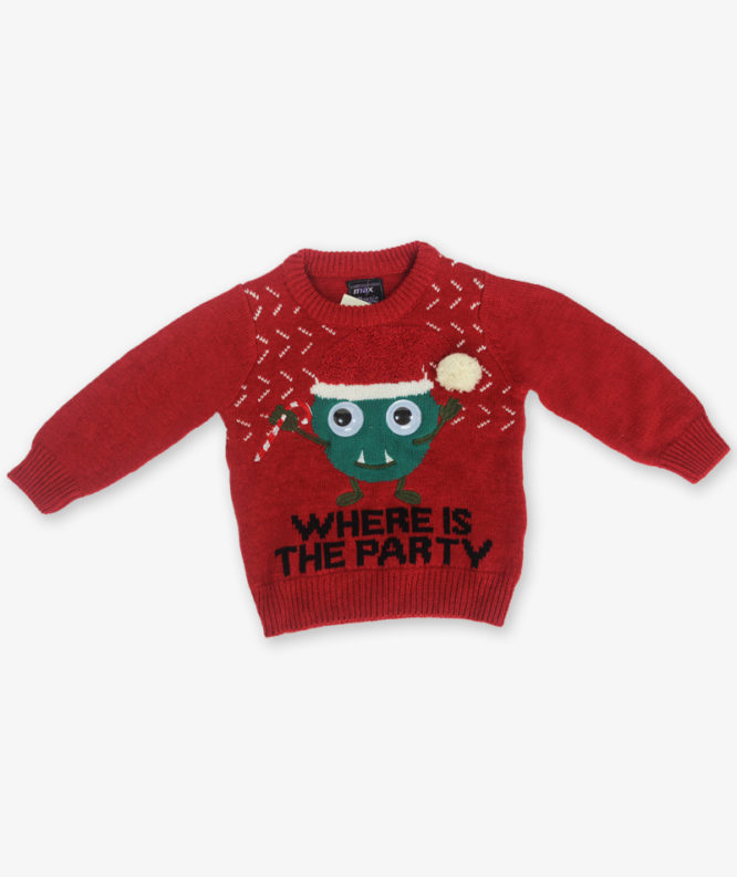Red cartoon printed sweater_lg_front