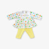 White hearted frock with yellow pant
