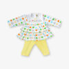 White hearted frock with yellow pant
