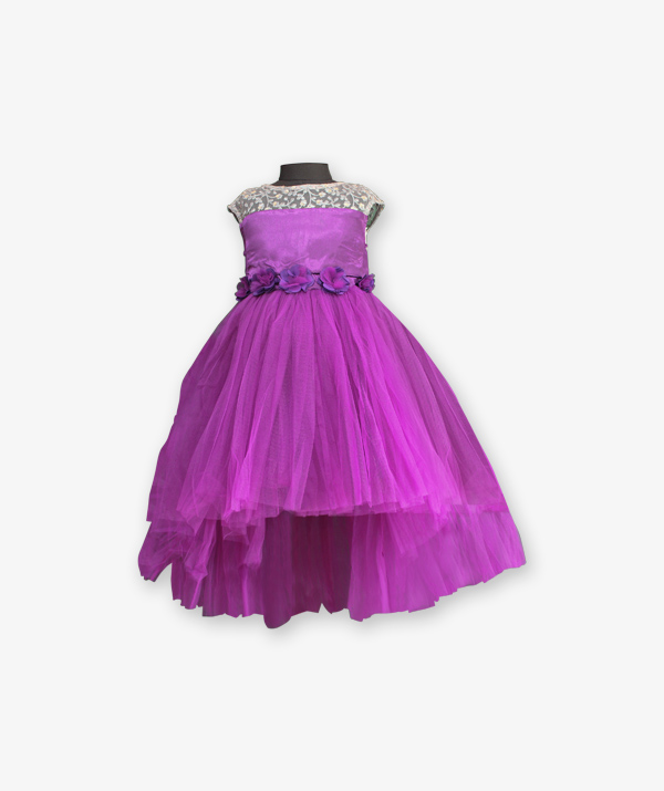 purple party wear gown